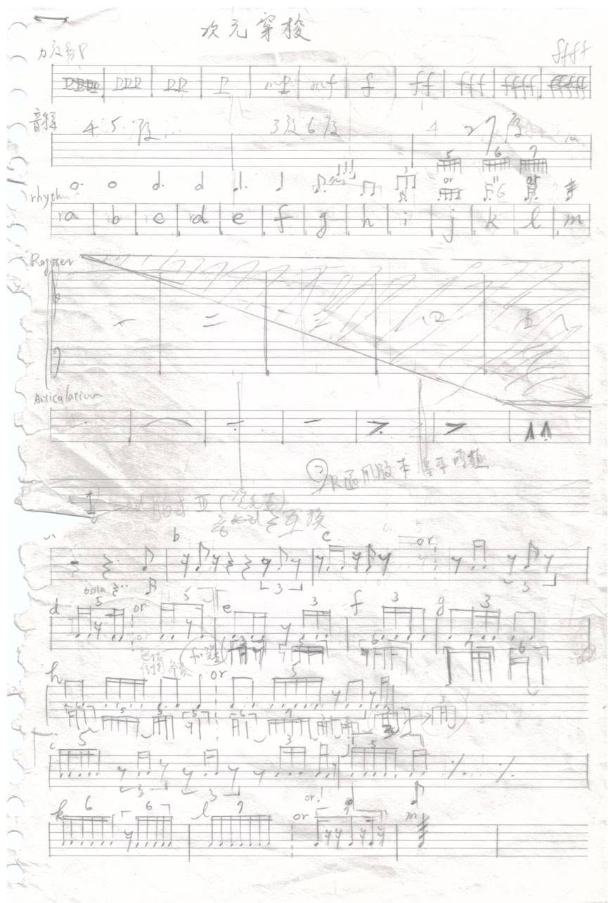 Appendix A: manuscript of the transformational relationships between musical elements
